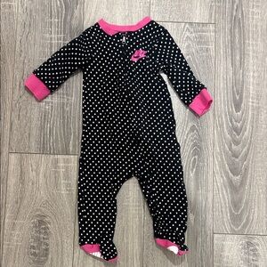 Nike Kids Black and Pink Polka Dot Footie